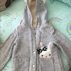 Warm, cozy and cute hooded sweatshirt.